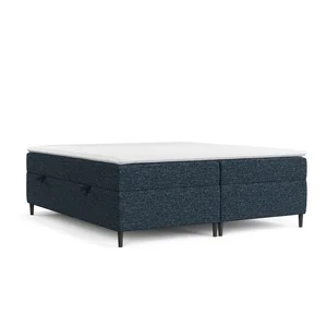 Tmavě modrá boxspring postel s úložným prostorem 200x200 cm Araya