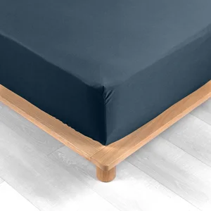 Tmavě modré napínací prostěradlo 180x200 z bavlněného percálu