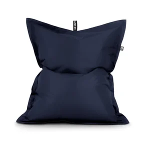 Tmavě modrý sedací vak Pad XL z imitace kůže