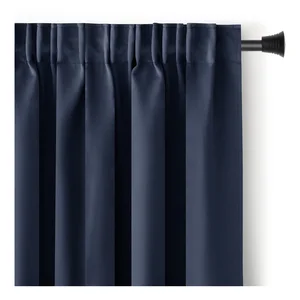 Tmavě modrý termo závěs 140x270 cm Pleat