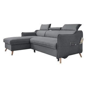 Tmavě šedá rozkládací rohová pohovka Sweet Harmony Miuform