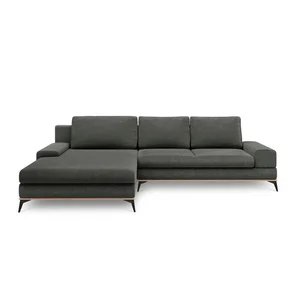 Tmavě šedá rozkládací rohová pohovka Windsor & Co Sofas Planet levá