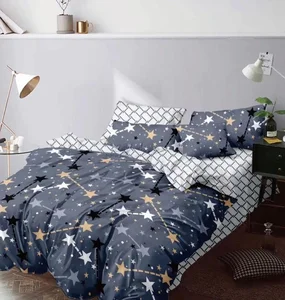 Tmavě šedé bavlněné povlečení Starfall 70x90/140x200 cm