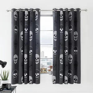 Tmavě šedé dětské závěsy Skulls, sada 2 ks, 168×183 cm – Catherine Lansfield