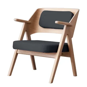 Tmavě šedé křeslo Findahl z dubového dřeva