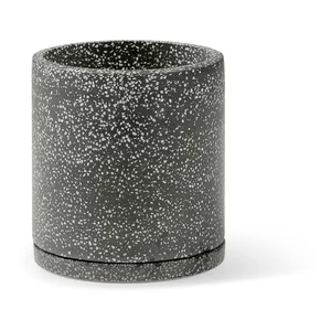 Tmavě šedý květináč Bonami Selection Terrazzo, 34 cm