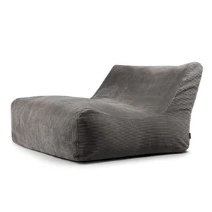 Tmavě šedý manšestrový sedací vak Sofa Lounge