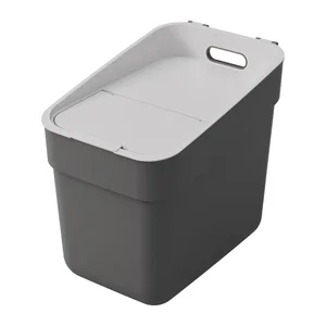 Tmavě šedý recyklovaný plastový odpadkový koš 20 l