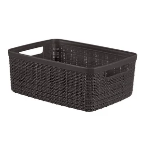 Tmavě šedý úložný košík Curver Jute 5 l