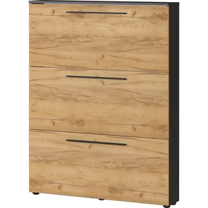 Tmavě šedý výklopný botník s dekorem Wildomar dub od Germania