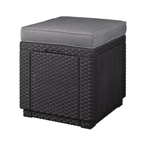 Tmavě šedý zahradní taburet Cube