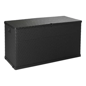 Tmavě šedý zahradní úložný box Rattan