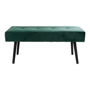 Tmavě zelená sametová lavice Skiby
