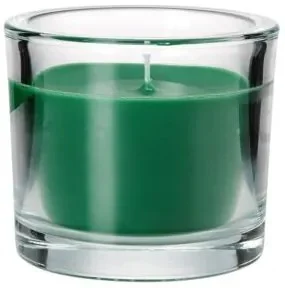 Tmavě zelená skleněná svíčka MINNESOTA GREEN 9 cm