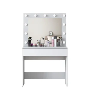 Toaletní stolek Narzole se zrcadlem, bílý