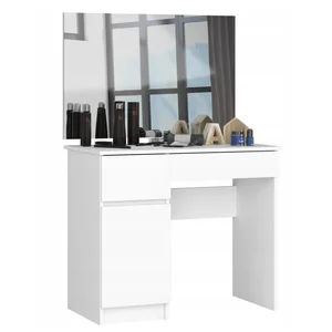 Toaletní stolek se zrcadlem P-2/SL – levá, bílá