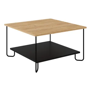 Tonka – Marckeric: konferenční stolek 80×80 cm, dubový dekor, černo-přírodní