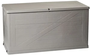 TOOMAX Zahradní úložný box WOOD 420 L – světle šedý