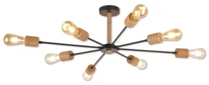 Top Light Star 8 - Moderní závěsné svítidlo na tyči s 8 E27 objímkami