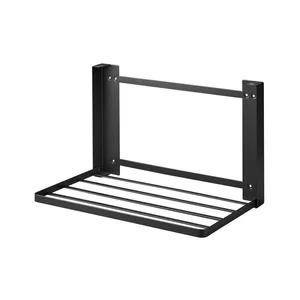 Tower matně černá nástěnná ocelová polička