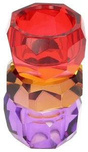 Tricolor Skleněný Svícen 12cm