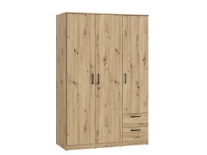 Třídveřová skříň DUNANUEJ, dub artisan, 2 zásuvky, 5 let záruka