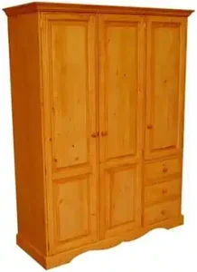 Trojdílná masivní skříň 00179 – zásuvky vlevo