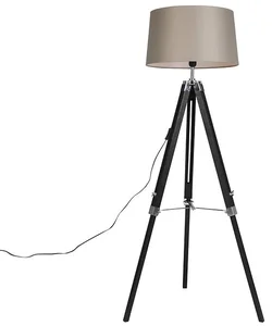 Trojnožková stojací lampa s taupe stínítkem