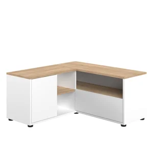 TV stolek Angle 90x45 cm, bílo-přírodní dubový dekor