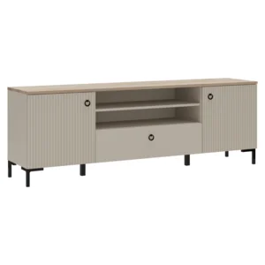 TV stolek DOMCA 2D1S šedohnědá Taupe / dub Silverjack