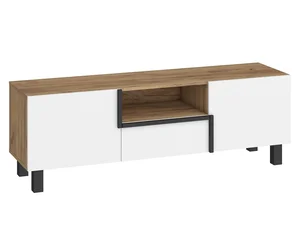 TV stolek DZENGAL 2D1S craft zlatý/bílá
