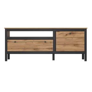 TV stolek LOFTA 150 cm 1D1S, dub wotan/černá