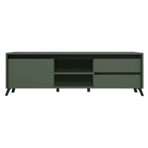 TV stolek LONGY 155 cm, smoke zelená/černá