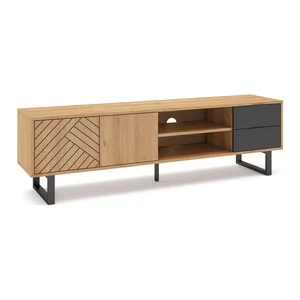 TV stolek Madona, antracitový/přírodní dub, 180×51,5 cm – Marckeric