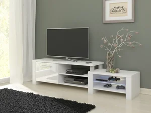 TV stolek MOLONG – bílý lesk, 160 cm, záruka 5 let