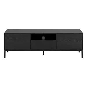 TV stolek Seaford 140 × 45 cm, černý s dekorem jasanu – Actona