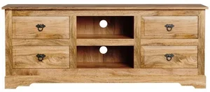 TV stolek z masivního manga Guru 150x60x45 v přírodní úpravě