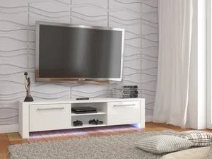 TV stolek ZARKENT 3 – bílý lesk, 5 let záruka