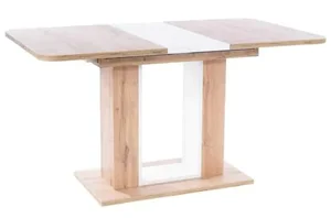 TWINS Rozkládací jídelní stůl 140×80 cm – dub artisan / bílá mat