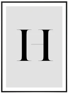 Typografický obraz Letter H 30x40 cm