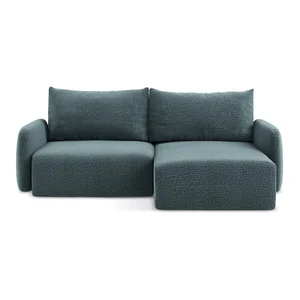 Tyrkysová rohová pohovka Kalena s úložným prostorem a funkcí rozkladu