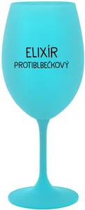 Tyrkysová sklenice na víno 350 ml ELIXÍR PROTIBLBEČKOVÝ