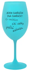 Tyrkysová sklenice na víno 350 ml SVAŘÁČEK
