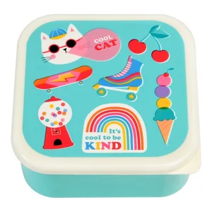 Tyrkysové dětské svačinové boxy, sada 3 ks – Rex London Top Banana