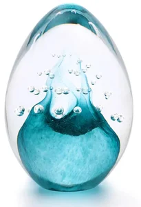 Tyrkysové skleněné vajíčko - dekorace 7 cm od Artcristal Bohemia