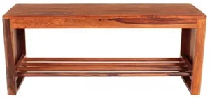 Úložná lavice z palisandrového dřeva Tina 120x50x40 - Rustikální elegance