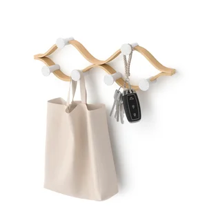 Umbra Montage 6 háčků – nástěnný věšák, bílý/přírodní