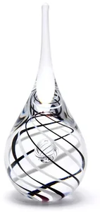 Umělecké skleněné těžítko - Bílá/Černá, 15 cm | Autentické české sklo od Artcristal Bohemia