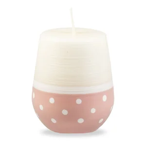 Unipar Sweetness bílo-růžová svíčka, 32 h hoření