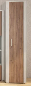 Úzká skříň WUBIN – craft bílá/tabáková, 5 let záruka